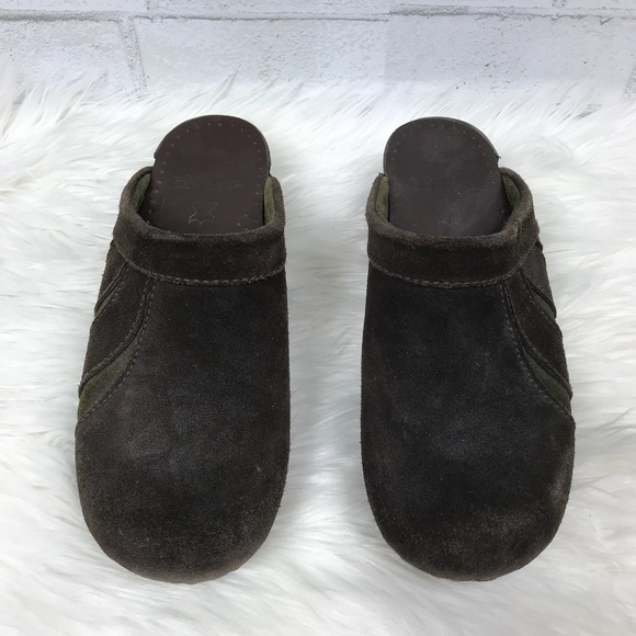 Dansko Leather Suede Mule Clog Comfort Wear - Picture 3 of 7